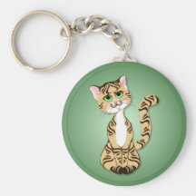 Kitty rayé KAT Keychain Porte-clefs