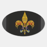klantgerichte fleur-DE-Lis Ovale Sticker