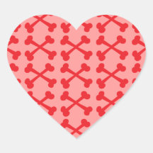 Klantgerichte Gekruiste knekels Hart Sticker
