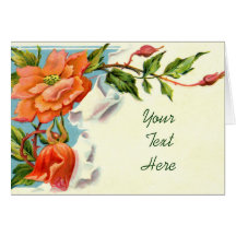 Klantgerichte Vintage Bloemen 2 - voeg Uw Tekst to Kaart