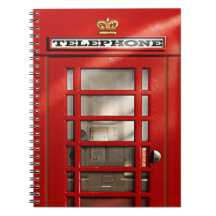 Klassieke Britse Rode Telefooncel Notitie Boeken