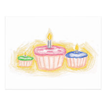 Kleurpotlood Cupcakes Wens Kaart