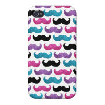 Kleurrijk bling snorpatroon (Faux schittert) iPhone 4 Hoesje