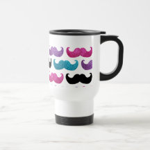 Kleurrijk bling snorpatroon (Faux schittert) Koffie Bekers