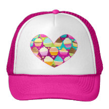Kleurrijk Hart Cupcakes Trucker Petten
