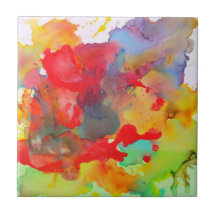 Kleurrijke abstracte tegel geboortetegeltje
