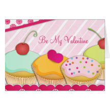 Kleurrijke Cupcake is Mijn Kaart van de Valentijns