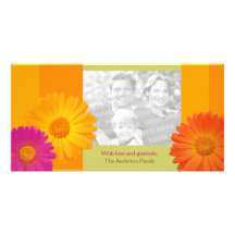 Kleurrijke Daisy Flowers personaliseerde fotokaart