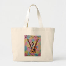 kleurrijke guitar_Illustration Canvas Tassen