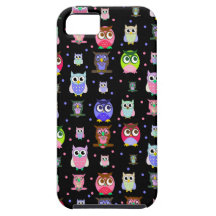 Kleurrijke iPhone 5 van de Uil van de Cartoon van 