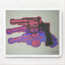 Kleurrijke Pistolen - Stijl Warhol Muis Matten