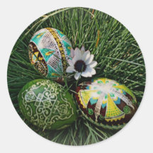 Kleurrijke Pysanky Ronde Sticker