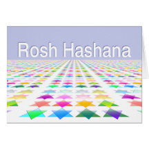 Kleurrijke Ster Rosh Hashana Kaarten