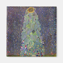 Klimt ~ die Sonnenblume is Koelkast Magneetje