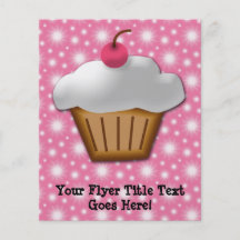 Knipsel Cupcake met Roze Kers op Bovenkant Gepersonaliseerde Folder