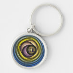 Koel Abstracte Geometrische Keychain met Monogram Sleutel Hanger