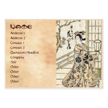 Koel de Japanse vintage ukiyo-e rol van de geishad Visitekaartje