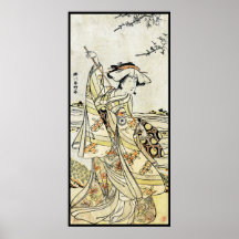Koel Japanse vintage ukiyo-e rolgeisha Plaat