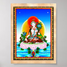 Koel oosters tibetan thangka Wit Tara tattoo Posters