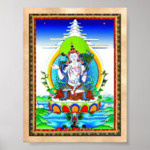 Koel oosters tibetan thangkatattoo Bhogavati Afdruk