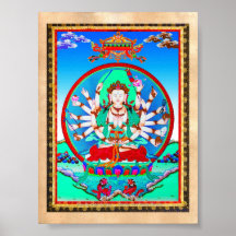 Koel tibetan thangkatattoo Cundhi Bodhisattva Poster