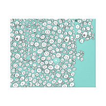 Koele blauwe Samenvatting Stretched Canvas Afdrukken