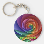 Koele fractal/spiraal keychain met Naam Sleutel Hanger