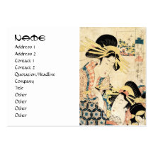 Koele Japanse vintage ukiyo-e twee geishadame Visitekaart Sjablonen
