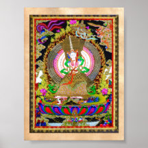 Koele oosterse tibetan thangka Usnisa Sitatapatra Poster