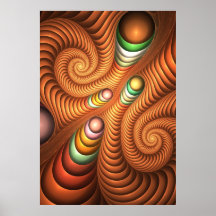 Koele Spiraal wallart met 3d effect Poster