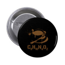 Koffie C8H10N4O2 Speld Buttons
