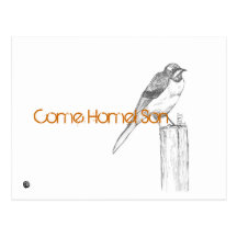 Kom naar huis! Het Briefkaart van de vogel Wenskaart