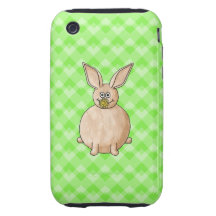 Konijn die een bloem eten tough iPhone 3 cover