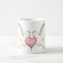 Kop-valentijnskaart Duiven met hart Mok