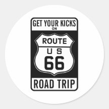 Krijg Uw Schoppen op Route 66 Ronde Sticker