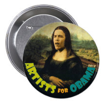 Kunstenaars voor Obama: Nieuwe Mona Lisa Speldbutton