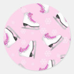 Kunstschaatsen - het Roze van Schaatsen met Sneeuw Sticker