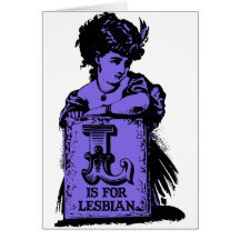 L is voor 'lesbian wenskaart
