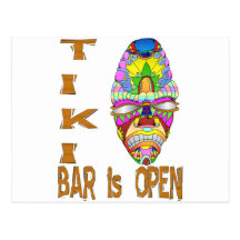 la BARRE de TIKI est masque OUVERT Carte Postale