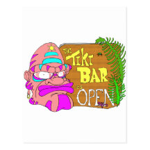 La barre de Tiki est OUVERTE Cartes Postales