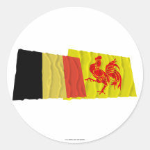 La Belgique et les drapeaux de ondulation de régio Autocollants