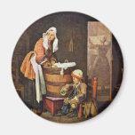 La blanchisseuse, par Chardin Jean-Baptiste Siméon Magnets Pour Réfrigérateur