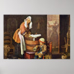 La blanchisseuse, par Chardin Jean-Baptiste Siméon Posters