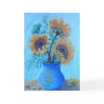 La carte de voeux gaie de tournesols