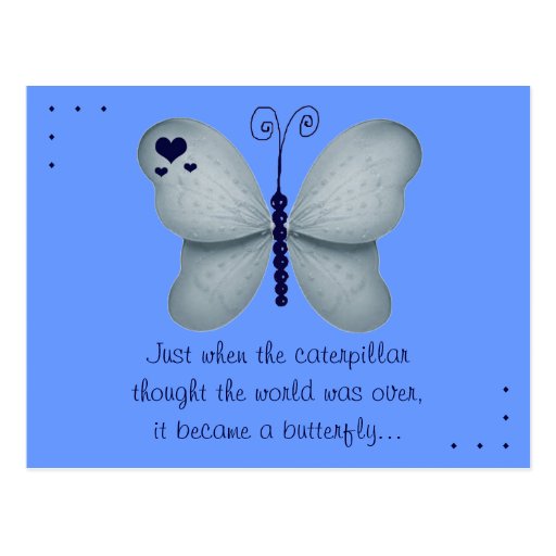 La carte postale de bleu de citation de papillon