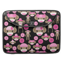 La chaussette rose Girly mignonne Monkeys des fill Housse MacBook Pro