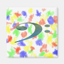 la clef basse opacifie vert-bleu magnets pour réfrigérateur