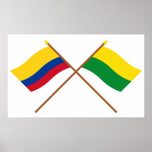 La Colombie et les drapeaux croisés par Vichada Posters