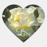 La crème douce s'est levée "amour ! Fleurs !" Coeu Autocollants