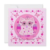 La fête de naissance invitent avec le hibou mignon invitation personnalisée
